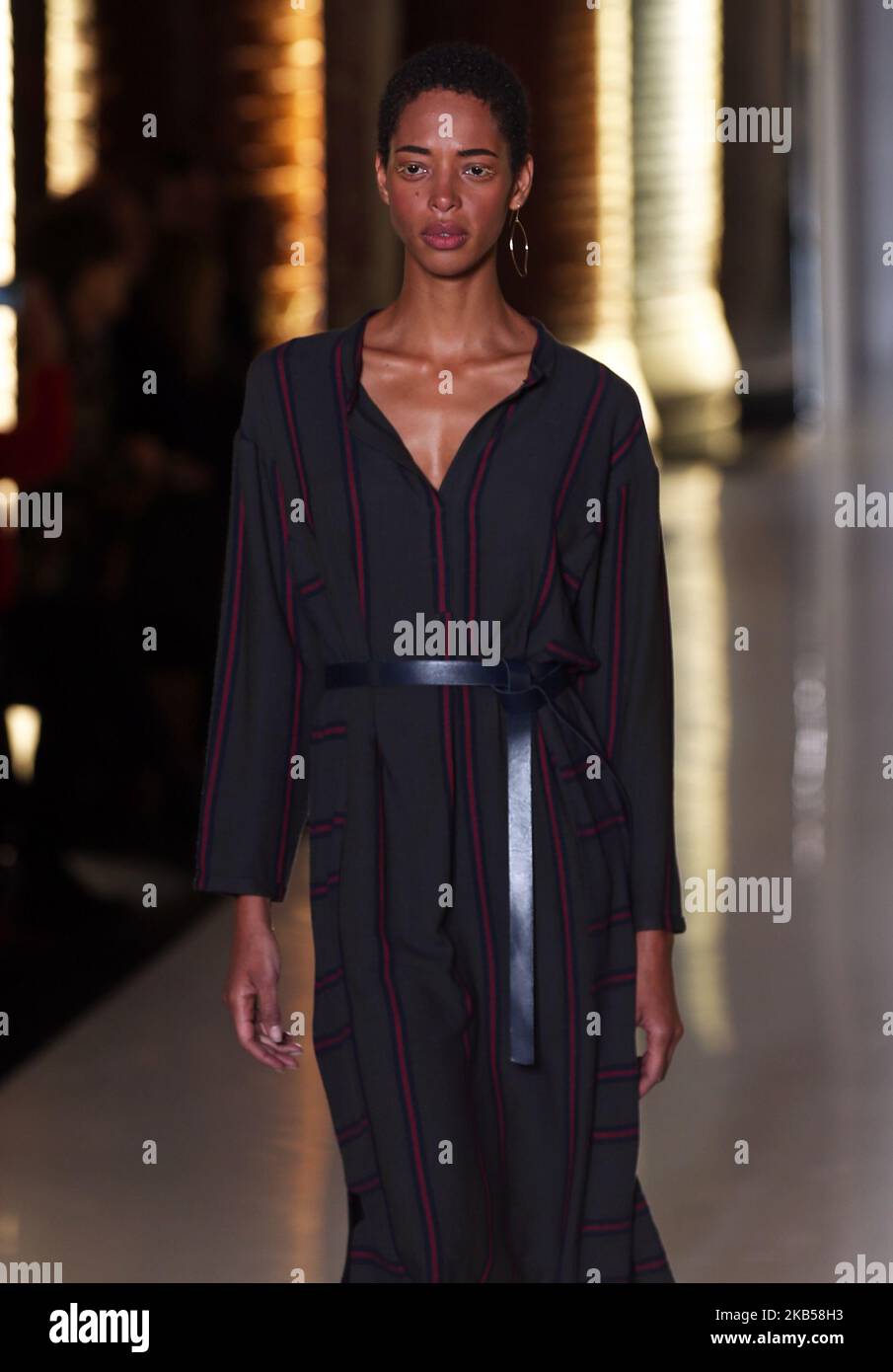 Model wears at collection runway creation from Sita Murt during the 080 ...