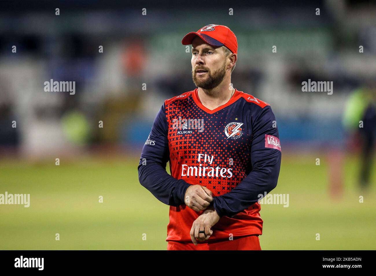 Steven Croft of Lancashire Lightning during the Vitality Blast T20 match between Lancashire and Essex at Emirates Riverside, Chester le Street on Wednesday 4th September 2019. (Photo by Mark Fletcher/MI News/NurPhoto) Stock Photo