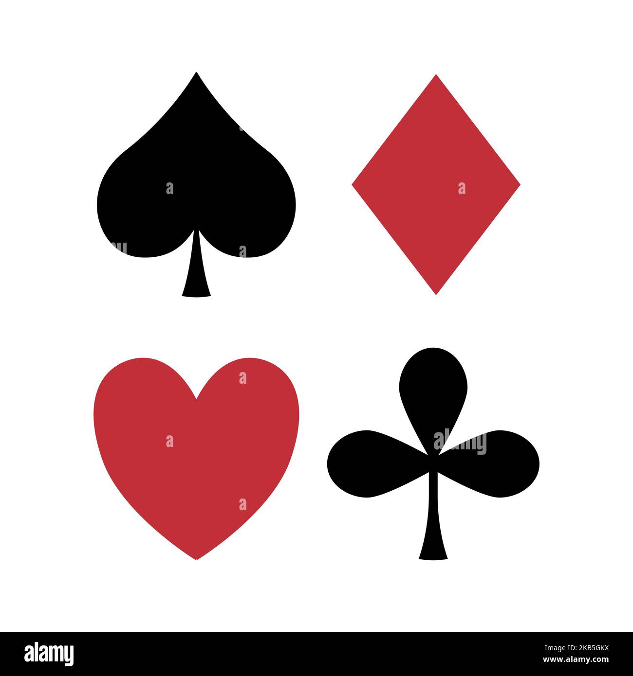 Vector set of card suits isolated on white background Stock Vector