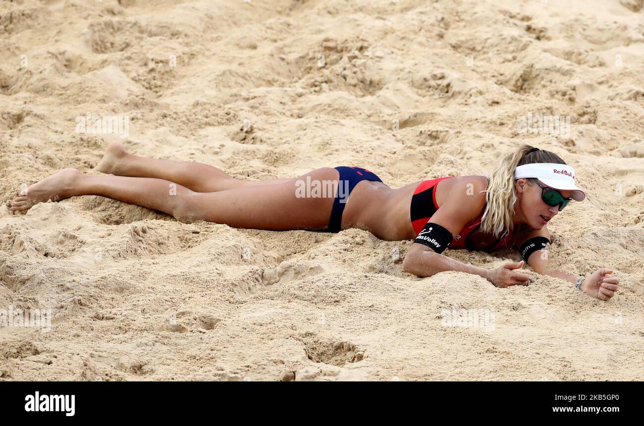 Anouk Verge-Depre (SUI) after a missed point during the Beach Volley Rome World Tour Finals at the Foro Italico in Rome, Italy on September 8, 2019 (Photo by Matteo Ciambelli/NurPhoto) Stock Photo