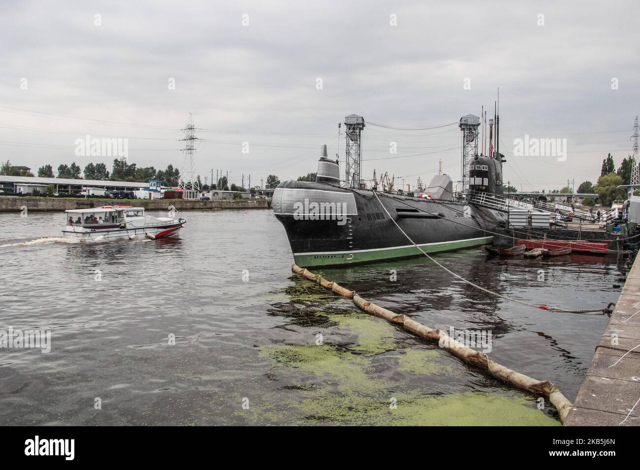 Submarine B-413 (NATO Foxtrot) is seen in Museum of the World Ocean in Kaliningrad, Russia, on 7 September 2019 Launched in 1968 from a slipway in Leningrad patrolled within the 4th submarine squadron of the Red Banner Northern Fleet between 1969 and 1990. It is 90 m long, armed with 22 torpedoes and capable of staying submerged for up to 5 days, played a massive role in the Cold War between the USSR and the US. (Photo by Michal Fludra/NurPhoto) Stock Photo