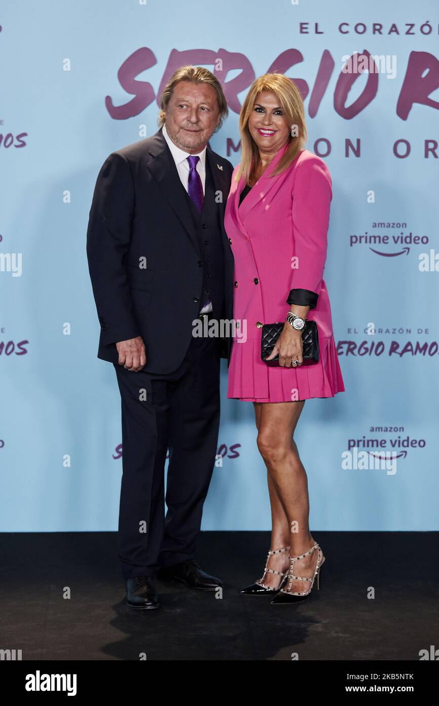 Jose Maria Ramos and Paqui Ramos attends to 'El Corazon De Sergio Ramos' premiere at Reina Sofia Museum in Madrid, Spain. September 10, 2019. (Photo by A. Ware/NurPhoto) Stock Photo