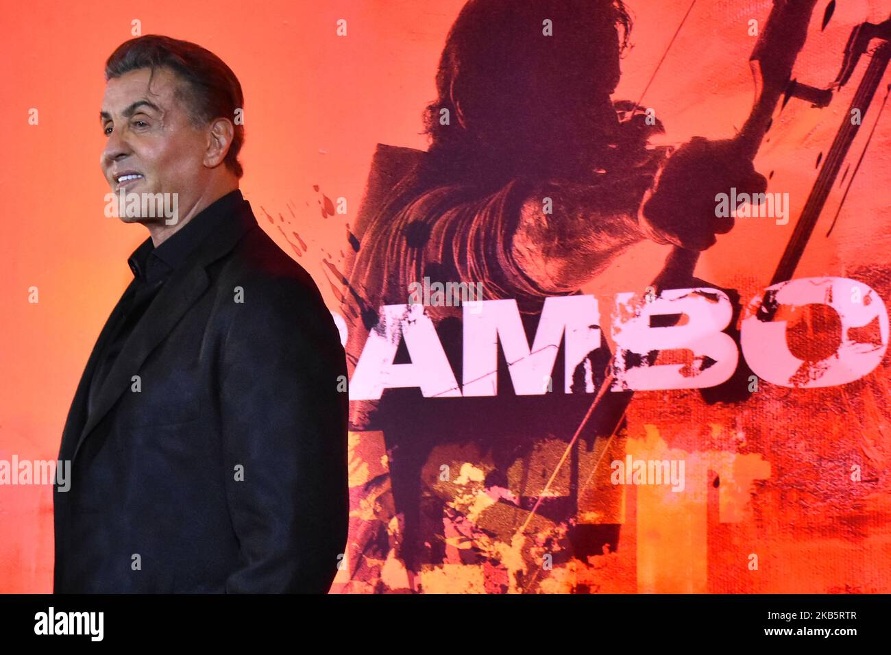 Sylvester Stallone poses for photos during Rambo: Last Blood film press conference at Four Season Hotel on September 12, 2019 in Mexico City, Mexico (Photo by Eyepix/NurPhoto) Stock Photo