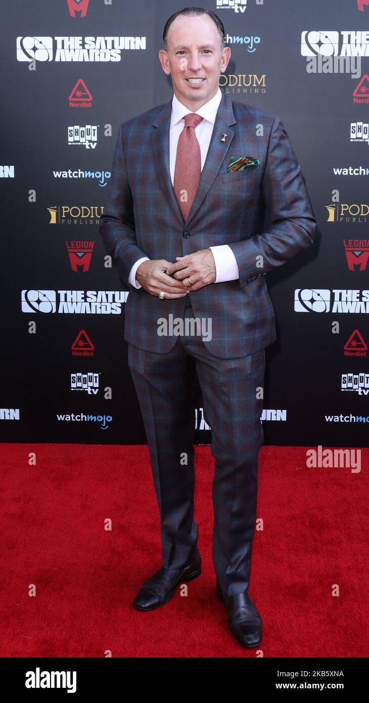 HOLLYWOOD, LOS ANGELES, CALIFORNIA, USA - SEPTEMBER 13: Justin Hochberg arrives at the 45th Annual Saturn Awards held at Avalon Hollywood on September 13, 2019 in Hollywood, Los Angeles, California, United States. (Photo by David Acosta/Image Press Agency/NurPhoto) Stock Photo