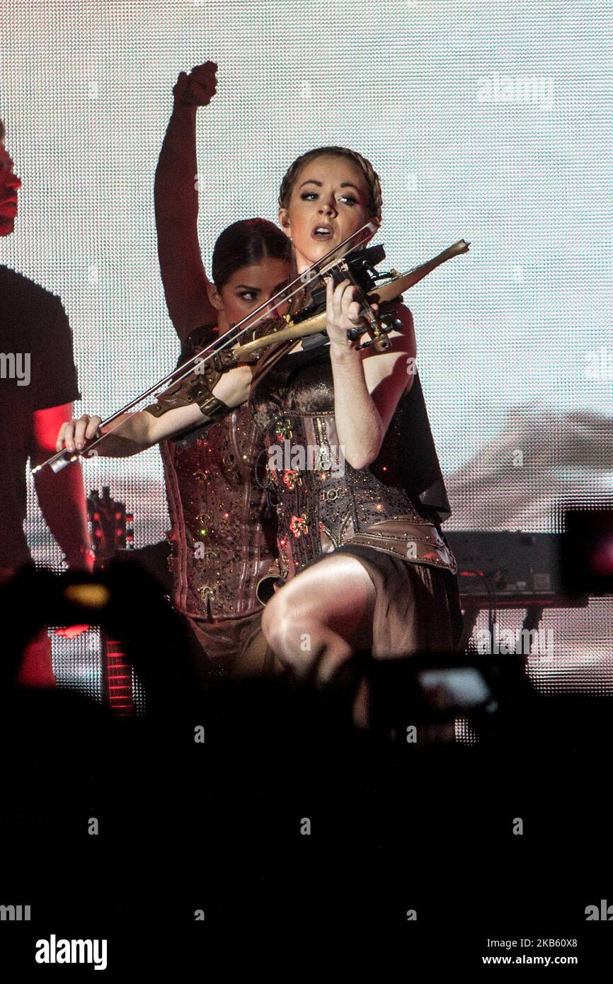 American violinist, singer and songwriter Lindsey Stirling performs live at Alcatraz in Milano, Italy, on September 14 2019. Lindsey Stirling has been named in Forbes magazine's 30 Under 30 In Music: The Class Of 2015. Forbes notes her quarter-finalist position on America's Got Talent season five in 2010, a No. 2 position on the Billboard 200 for her second album Shatter Me in 2014, and her 11 million subscribers on YouTube. (Photo by Mairo Cinquetti/NurPhoto) Stock Photo