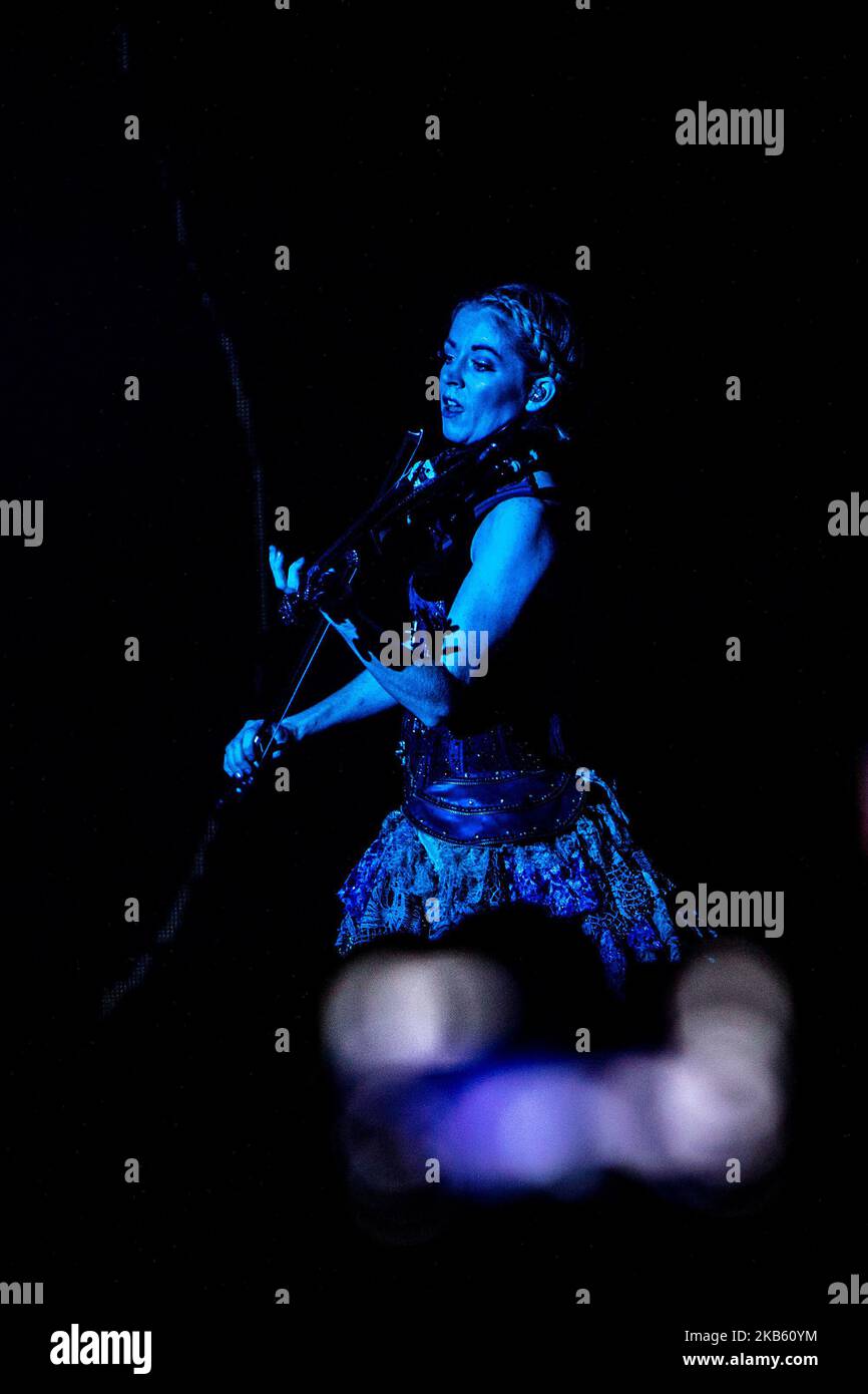 American violinist, singer and songwriter Lindsey Stirling performs live at Alcatraz in Milano, Italy, on September 14 2019. Lindsey Stirling has been named in Forbes magazine's 30 Under 30 In Music: The Class Of 2015. Forbes notes her quarter-finalist position on America's Got Talent season five in 2010, a No. 2 position on the Billboard 200 for her second album Shatter Me in 2014, and her 11 million subscribers on YouTube. (Photo by Mairo Cinquetti/NurPhoto) Stock Photo