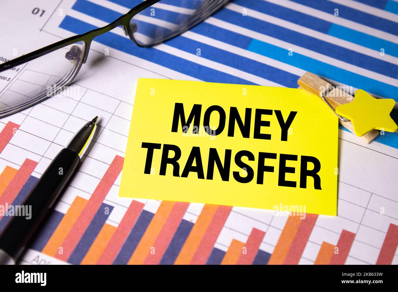 Hand writing the text: Money Transfer Stock Photo - Alamy