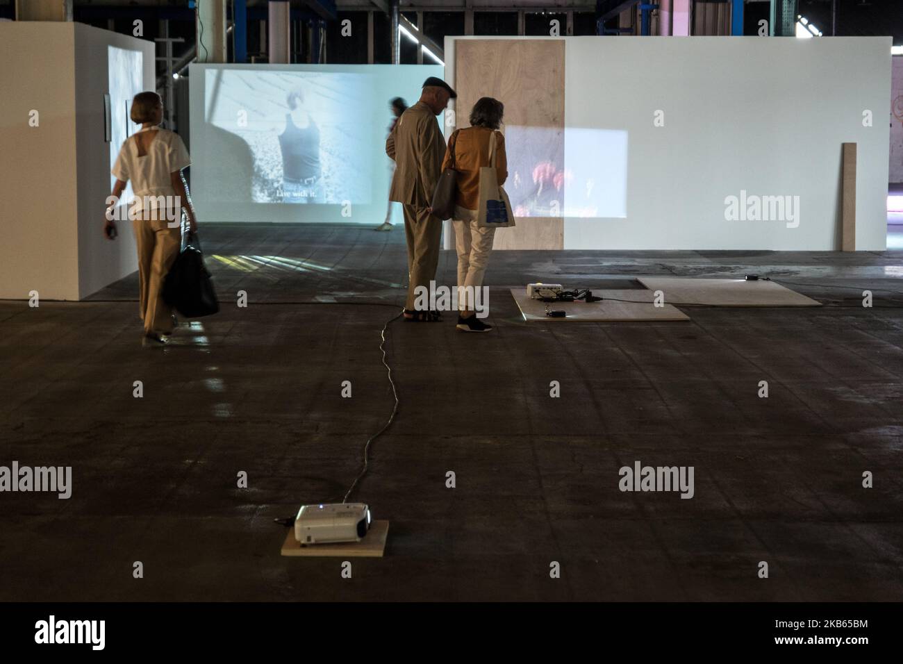 Minister of Culture Franck Riester visits the exhibition at the 15th Biennial of Contemporary Art in Lyon, France, on 17 September 2019. (Photo by Nicolas Liponne/NurPhoto) Stock Photo