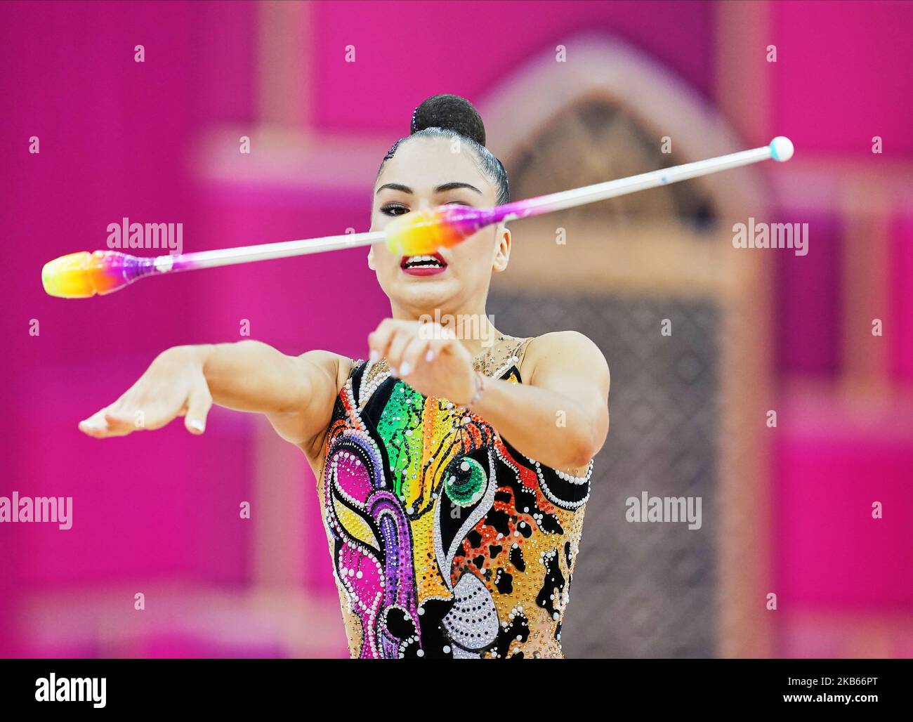Elizaveta Iampolskaia of Moldova during the 37th Rhythmic Gymnastics ...