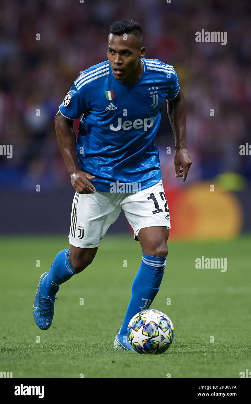 Alex Sandro Lobo Silva of Juventus in aciton during the UEFA Champions League group D match between Atletico Madrid and Juventus at Wanda Metropolitano on September 18, 2019 in Madrid, Spain. (Photo by Jose Breton/Pics Action/NurPhoto) Stock Photo