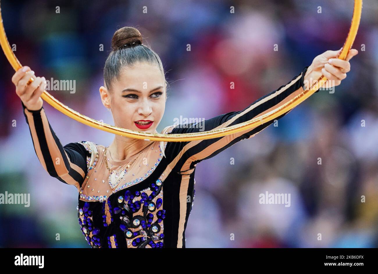 Vlada Nikolchenko of Ukraine during the 37th Rhythmic Gymnastics World Championships at the National Gymnastics Arena in Baku, Azerbaijan on September 20, 2019. (Photo by Ulrik Pedersen/NurPhoto) Stock Photo