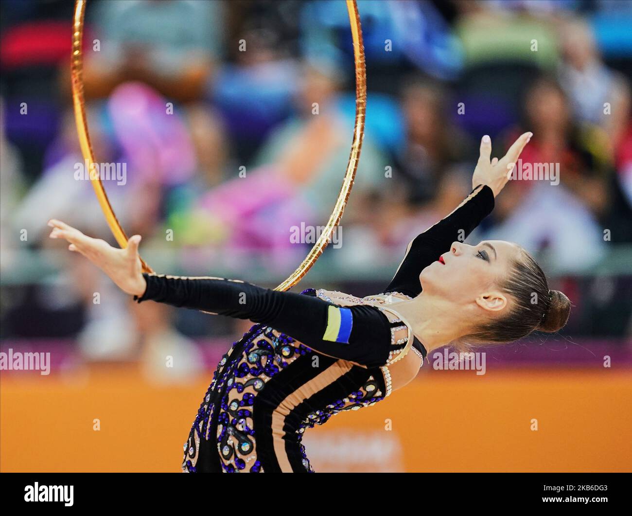 Vlada Nikolchenko of Ukraine during the 37th Rhythmic Gymnastics World Championships at the National Gymnastics Arena in Baku, Azerbaijan on September 20, 2019. (Photo by Ulrik Pedersen/NurPhoto) Stock Photo