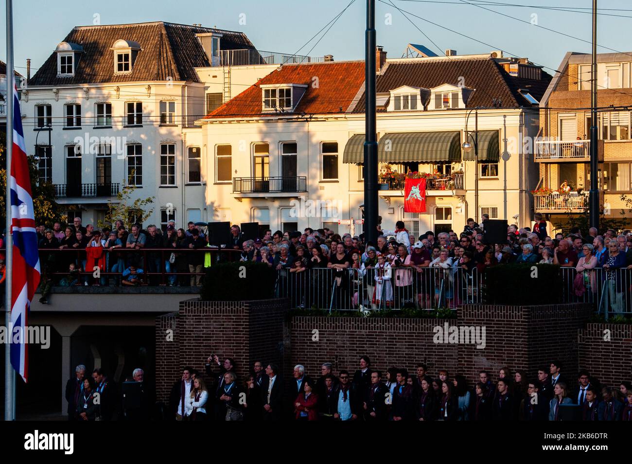 People are waiting before the 75th anniversary of the Battle of Arnhem ceremony started, in Arnhem on September 20th, 2019. (Photo by Romy Arroyo Fernandez/NurPhoto) Stock Photo