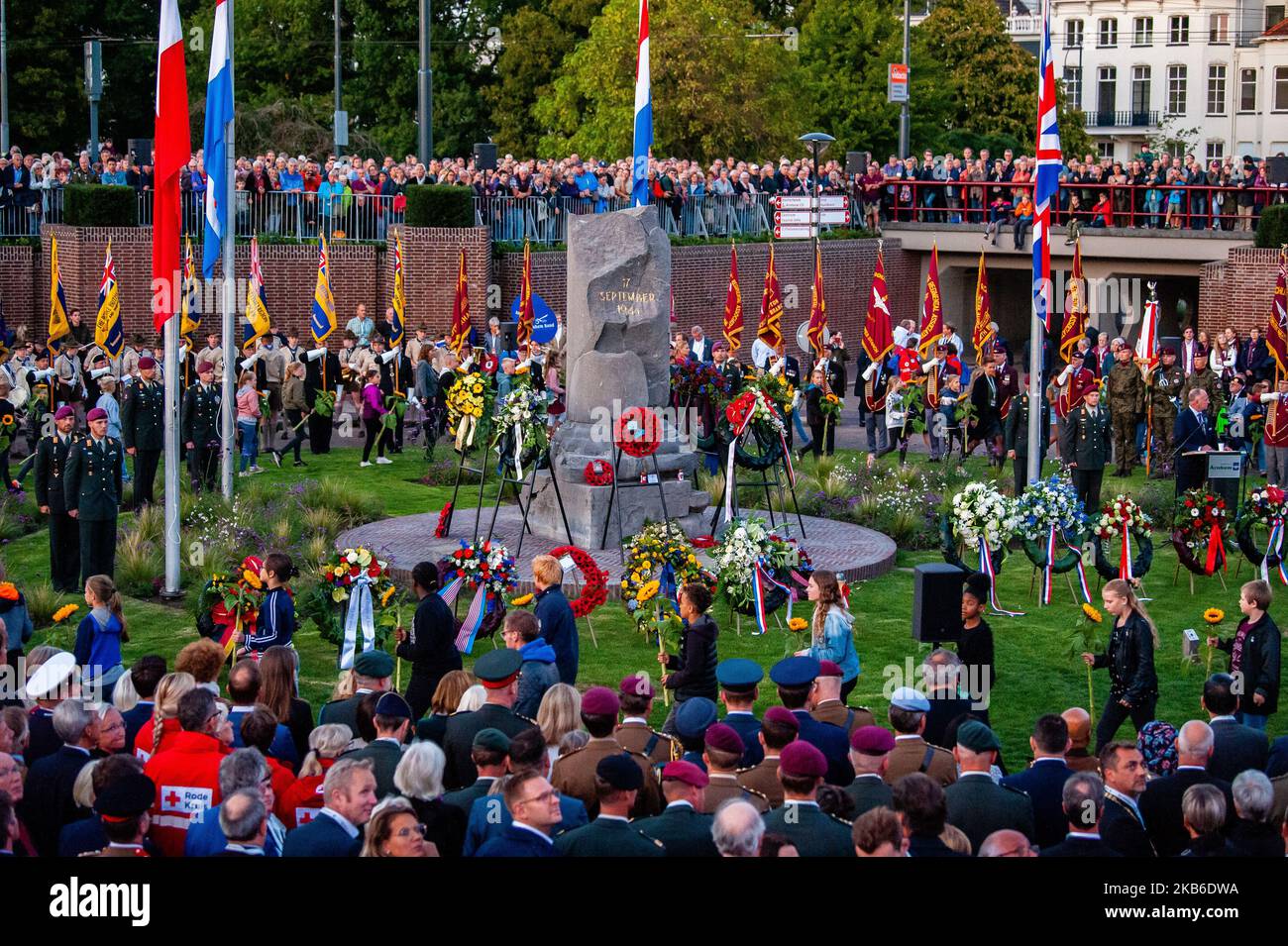 A view of the 75th anniversary of the Battle of Arnhem ceremony, in Arnhem on September 20th, 2019. (Photo by Romy Arroyo Fernandez/NurPhoto) Stock Photo