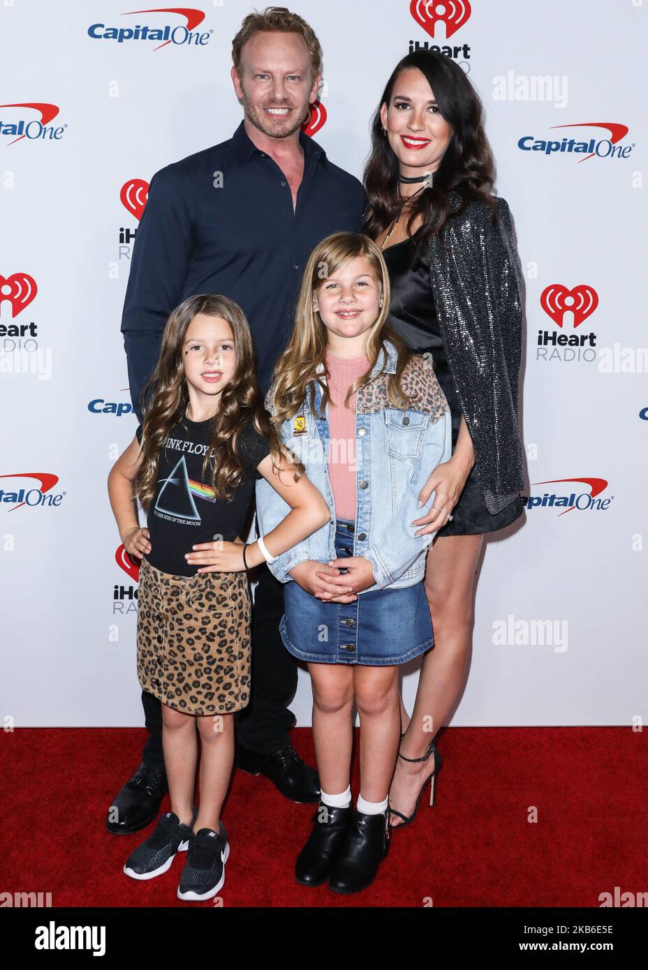 LAS VEGAS, NEVADA, USA - SEPTEMBER 20: Ian Ziering, Erin Kristine Ludwig, Mia Loren Ziering and Penna Mae Ziering arrive at the 2019 iHeartRadio Music Festival - Night 1 held at T-Mobile Arena on September 20, 2019 in Las Vegas, Nevada, United States. (Photo by David Acosta/Image Press Agency/NurPhoto) Stock Photo