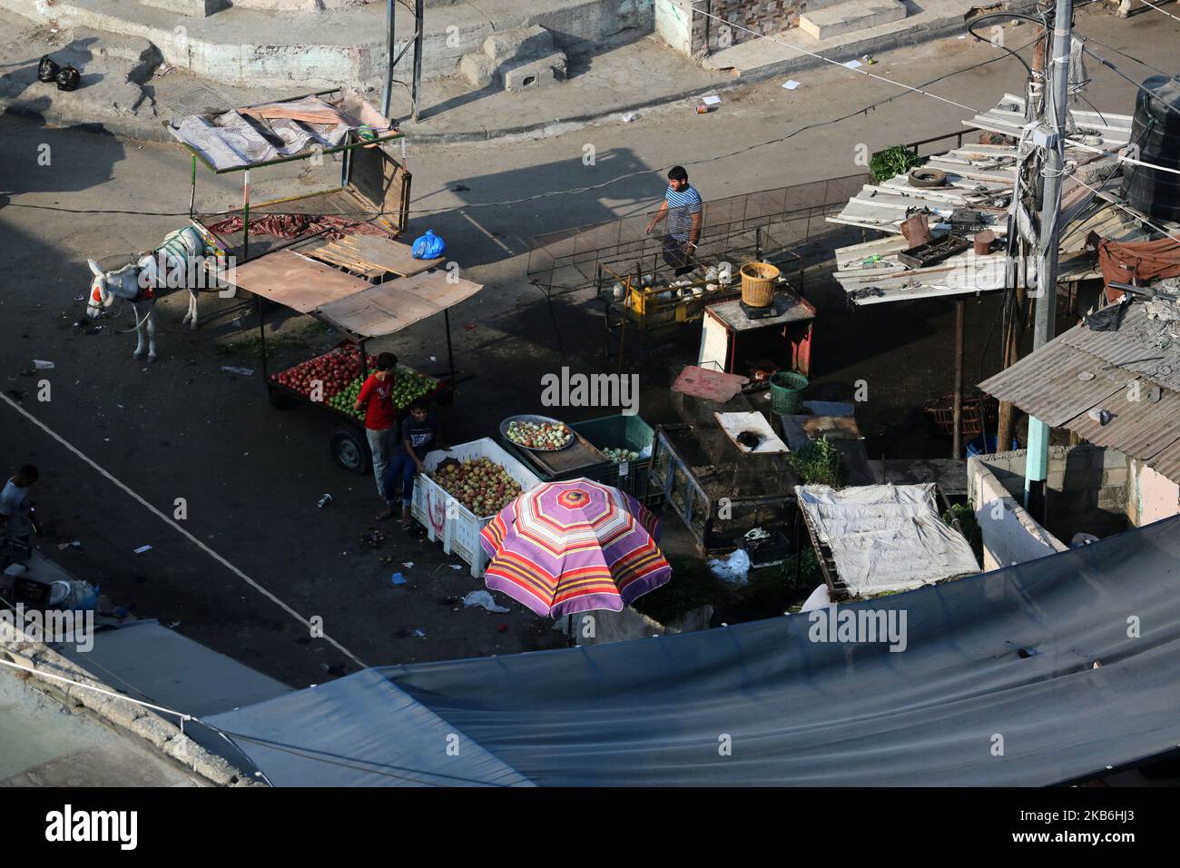 General view to the old Fras market in Gaza city on 22 September 2019. (Photo by Majdi Fathi/NurPhoto) Stock Photo