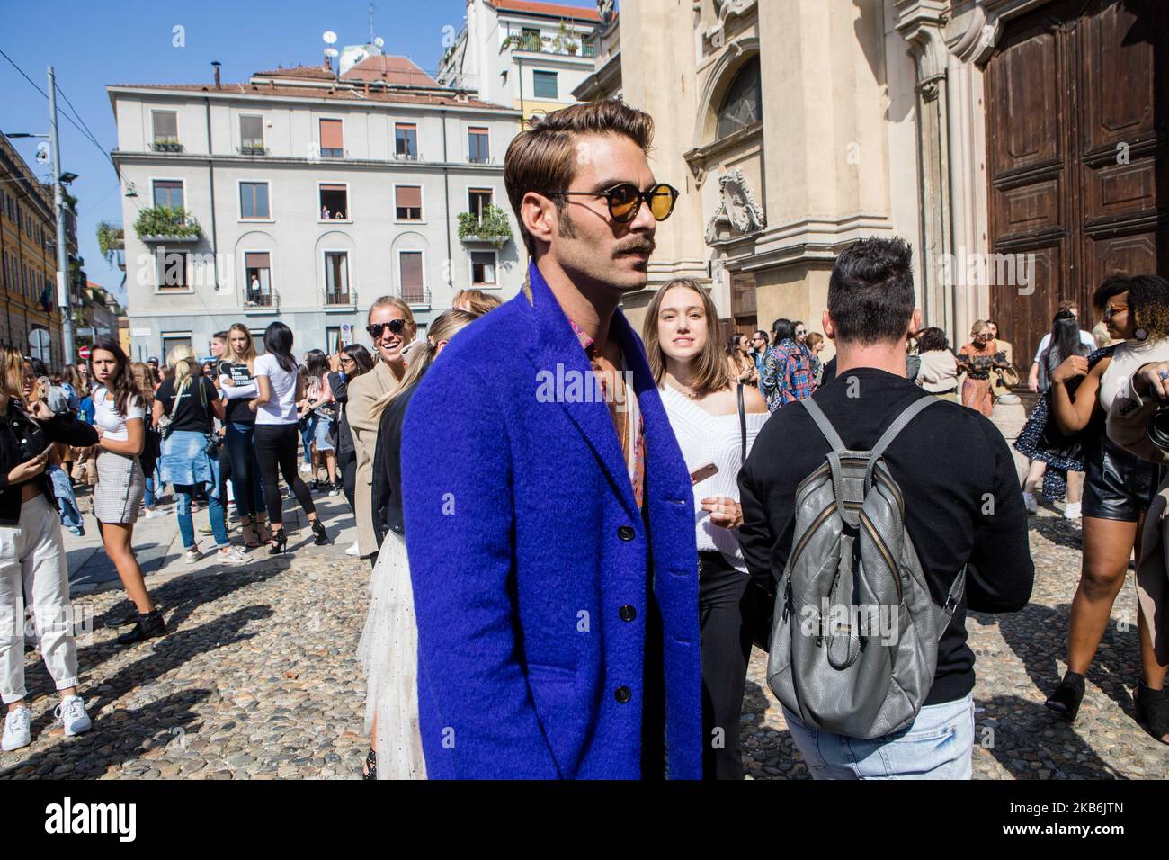 Jon Kortajarena seen outside the Etro show during Milan Fashion Week ...