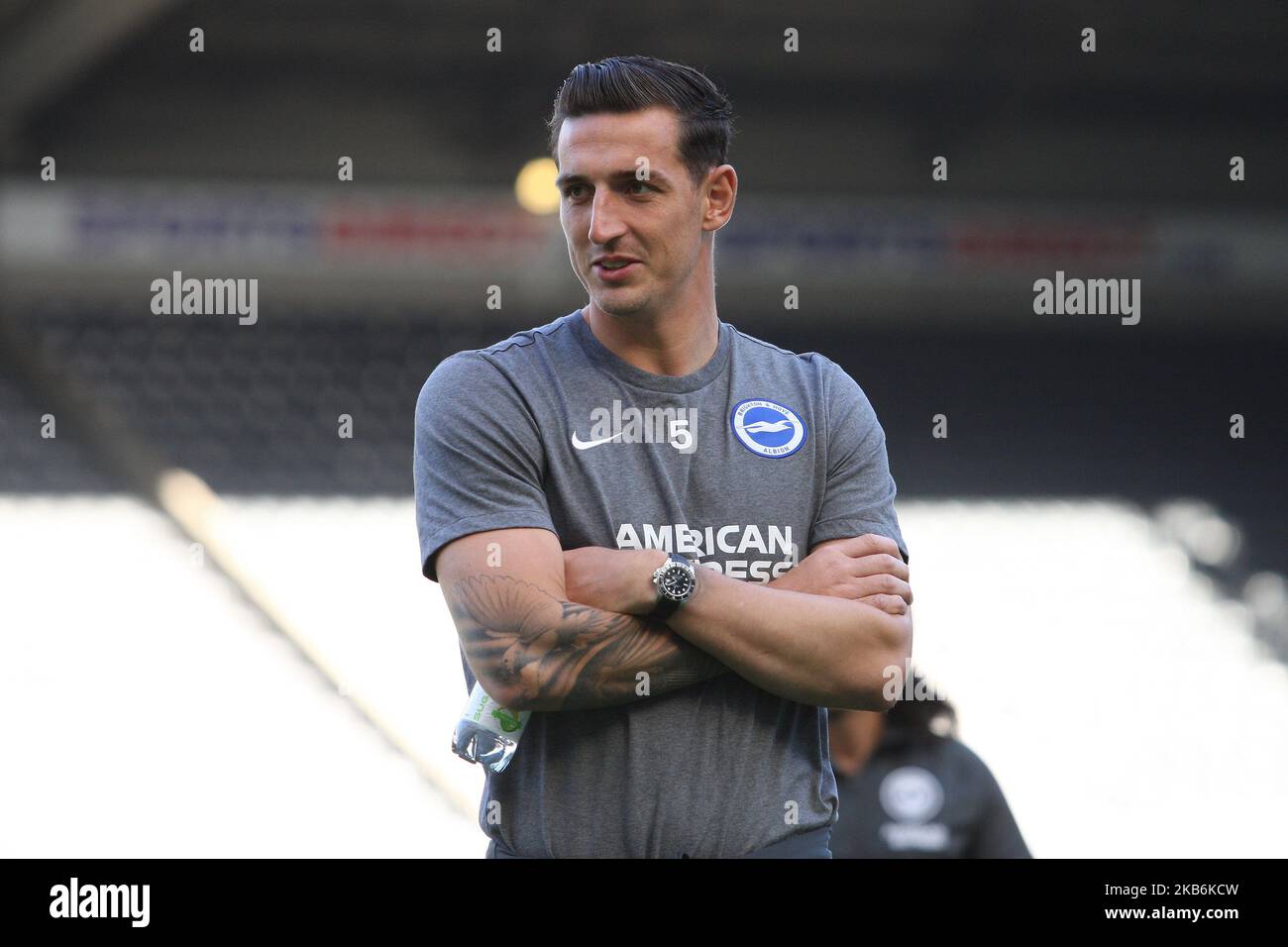 Brighton & Hove Albion's Lewis Dunk during the Premier League match between Newcastle United and Brighton and Hove Albion at St. James's Park, Newcastle on Saturday 21st September 2019. (Photo by Steven Hadlow/MI News/NurPhoto) Stock Photo