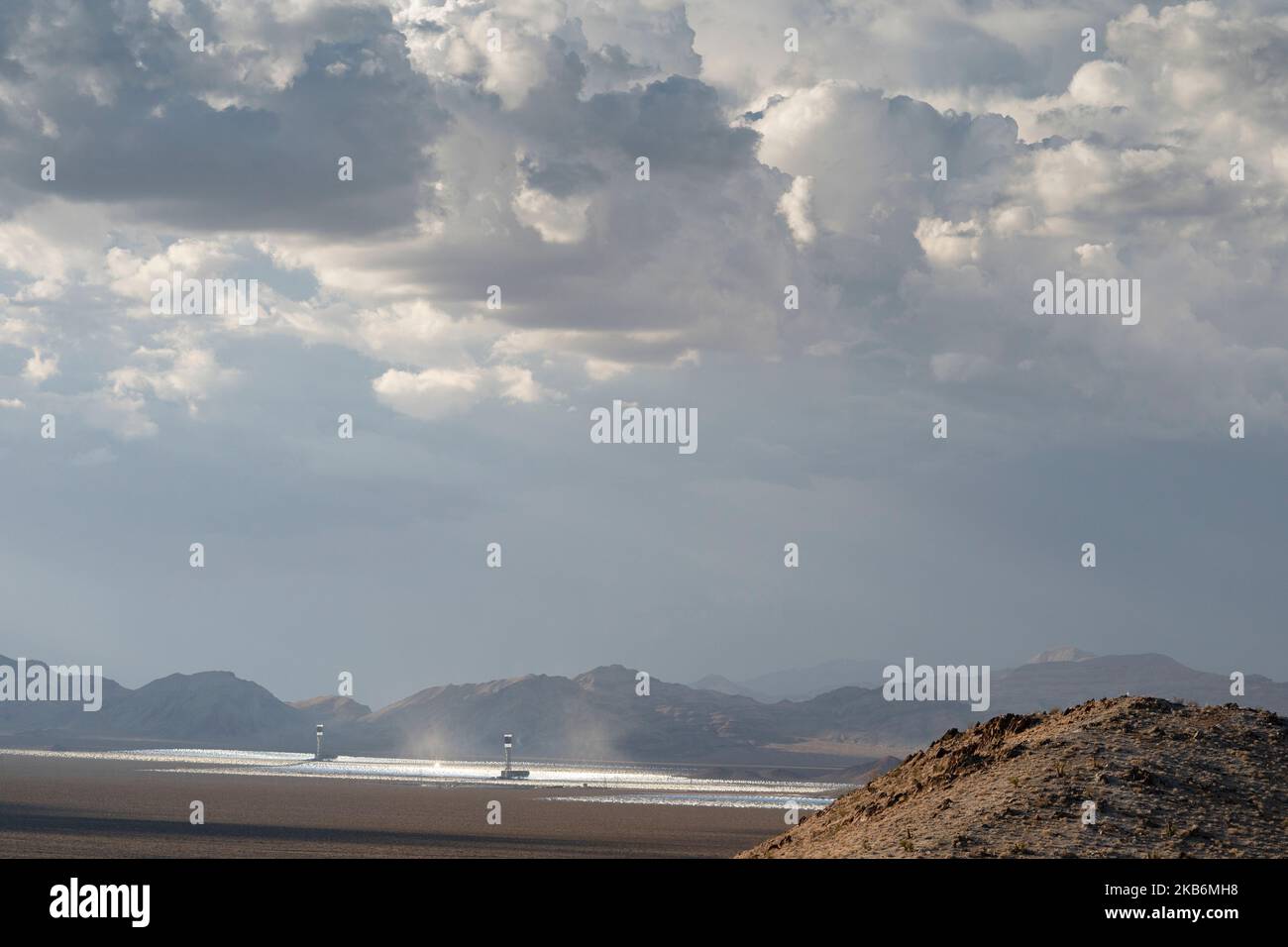 The Ivanpah Solar Electric Generating System outside of Primm, Nevada. Stock Photo