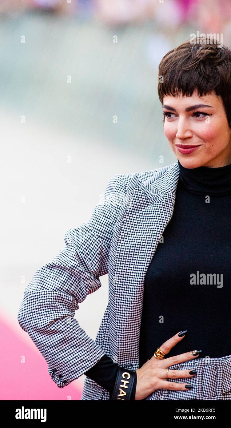 Ursula Corbero attends the 'La Odisea de Los Giles (Heroic Losers)' Premiere during the 67th San Sebastian Film Festival in the northern Spanish Basque city of San Sebastian on September 23, 2019. (Photo by Manuel Romano/NurPhoto) Stock Photo