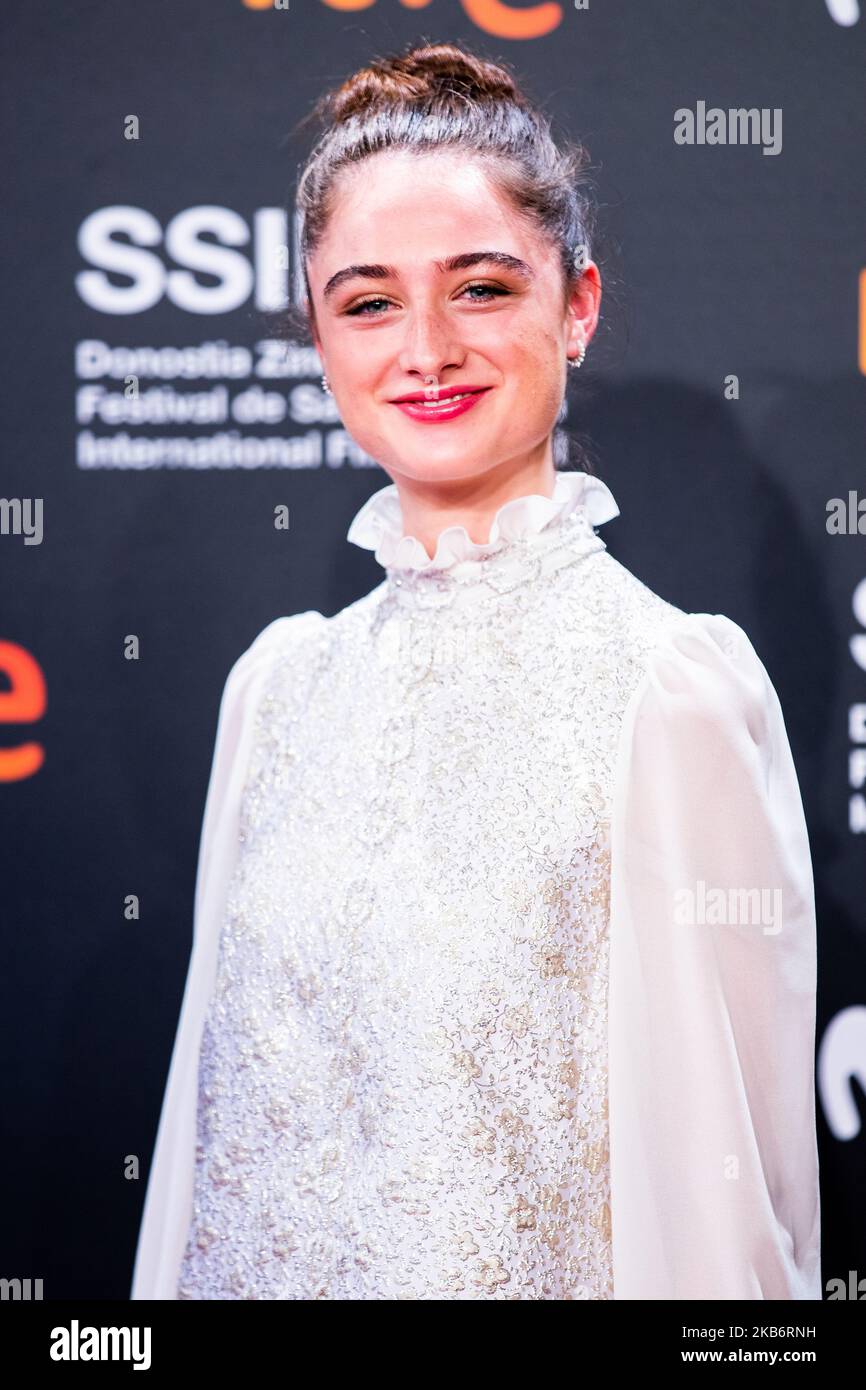 Raffey Cassidy attends the 'The Other Lamb' Premiere during the 67th San Sebastian Film Festival in the northern Spanish Basque city of San Sebastian on September 23, 2019. (Photo by Manuel Romano/NurPhoto) Stock Photo
