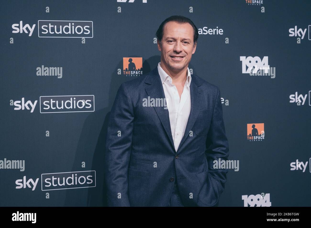 Actor Stefano Accorsi attends the '1994' Tv Movie photocall at The Space Moderno on September 24, 2019 in Rome, Italy. (Photo by Luca Carlino/NurPhoto) Stock Photo