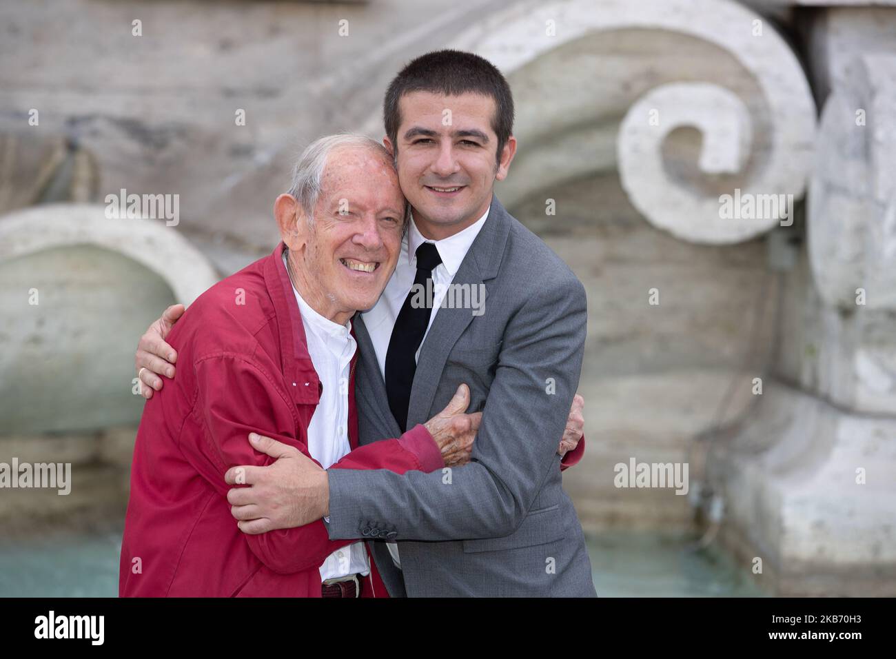 Enzo Garinei and Francesco Mandelli attend photocall film 'Appena in un Minuto' on 26 September 2019 in Rome, Italy. (Photo by Mauro Fagiani/NurPhoto) Stock Photo