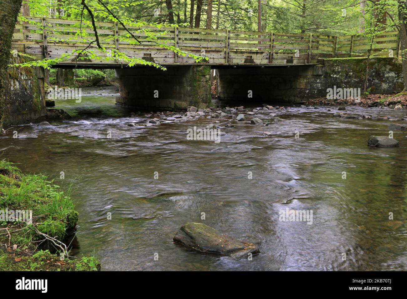Laurel Fork and the bridge West Virginia Stock Photo Alamy