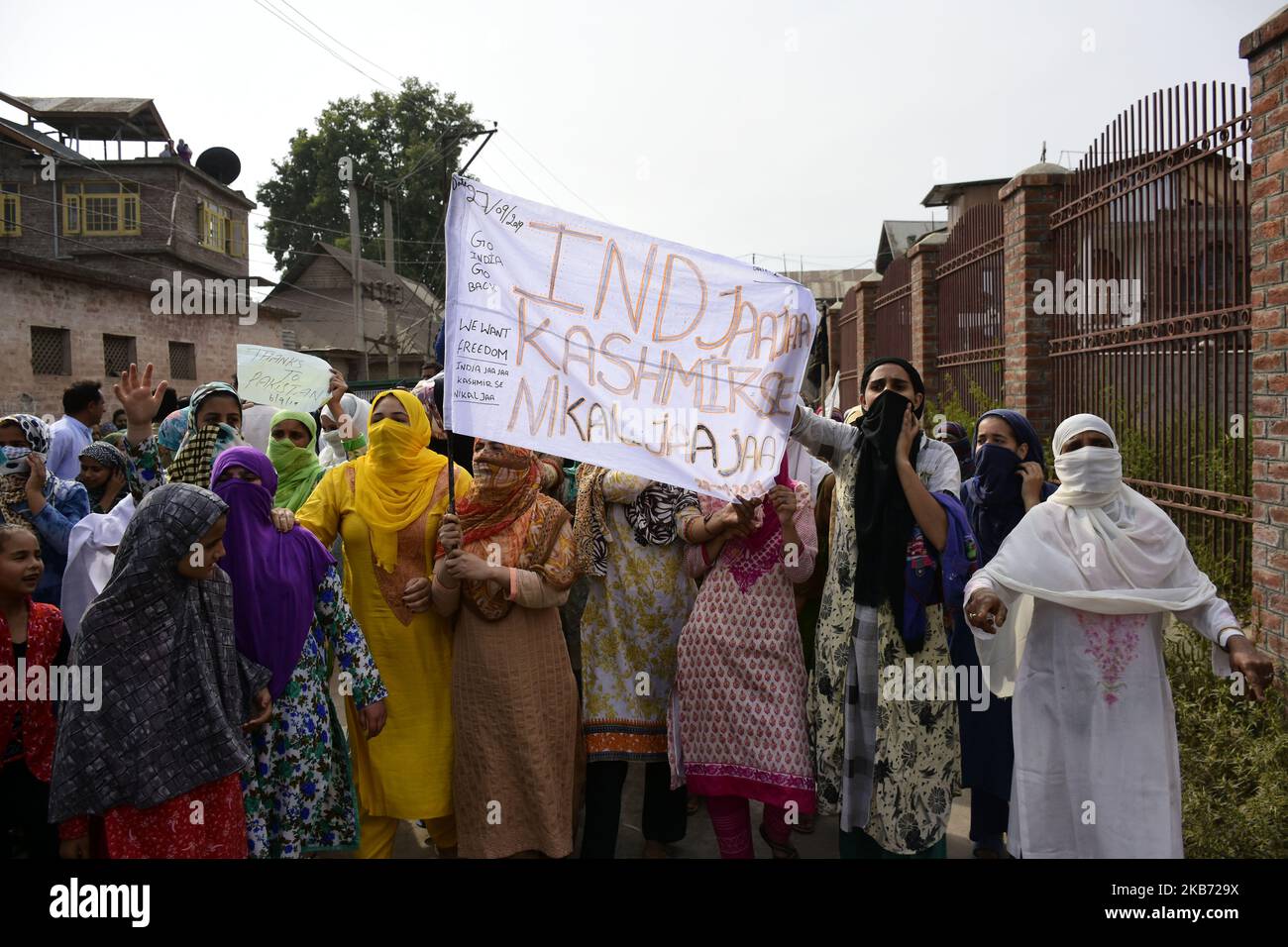 Kashmiri women shout pro-freedom slogans during protests after friday ...