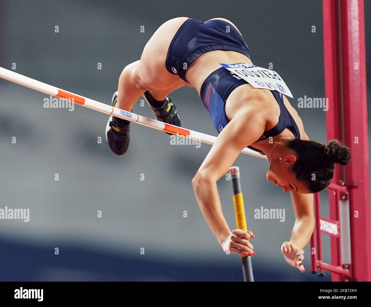 Robeilys Peinado of Venezuela competing in pole vault for women during