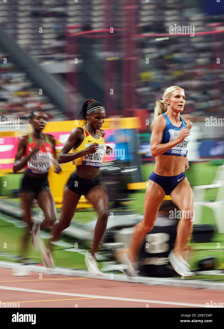 Emma Coburn Of United States Competing In The Meter Steeple Chase