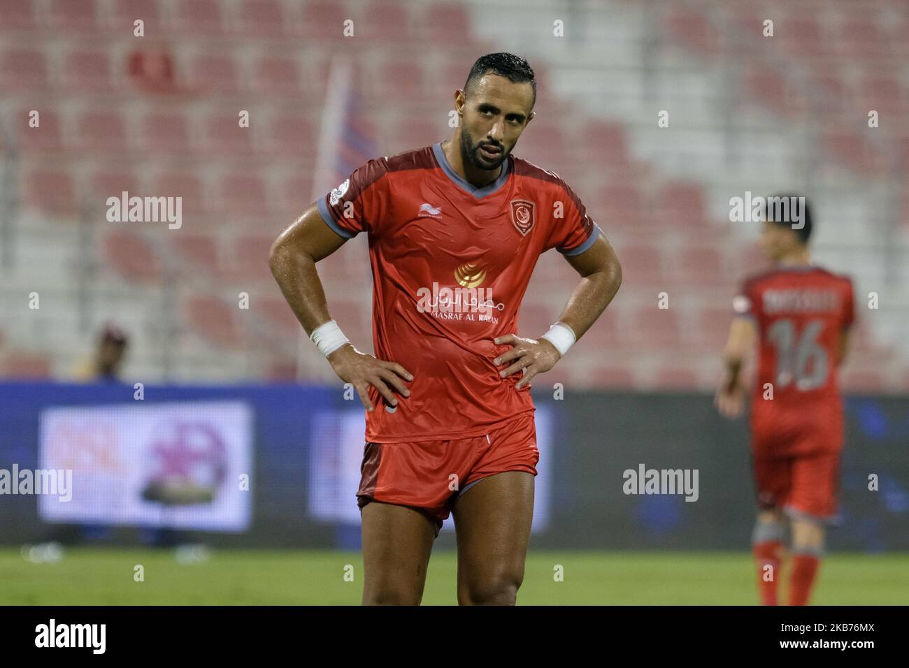 Al Duhail's Medhi Benatia during a Qatar Stars League match against Al Shahaniya at the Grand Hamad Stadium, Doha, Qatar on 28 September 2019. (Photo by Simon Holmes/NurPhoto) Stock Photo