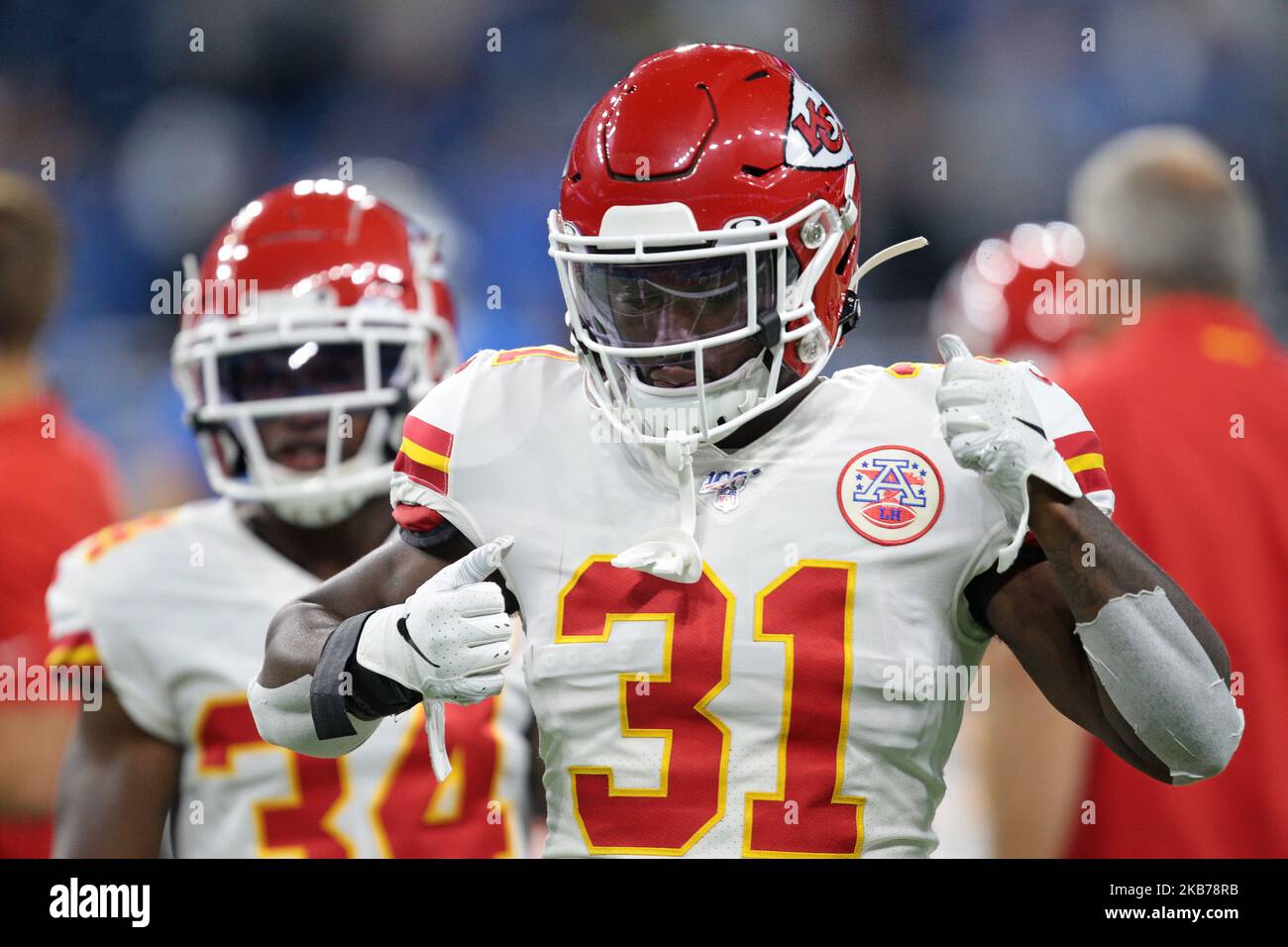 Kansas City Chiefs running back Darrel Williams (31) is seen during an NFL football game against the Detroit Lions in Detroit, Michigan USA, on Sunday, September 29, 2019 (Photo by Jorge Lemus/NurPhoto) Stock Photo