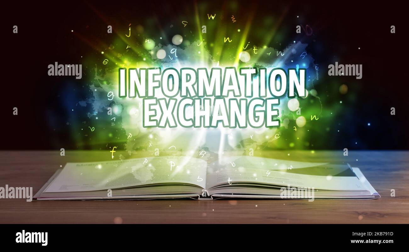 Educational inscription coming out from an open book Stock Photo - Alamy