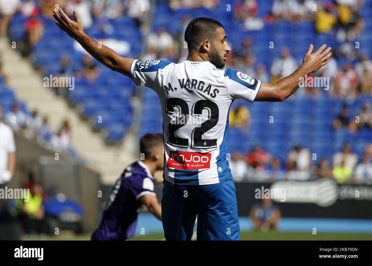 Matias Vargas during the match between RCD Espanyol and Valladolid CF, corresponding to the week 7 of the spanish Liga Santander, played at the RCDE Stadium, on 29th September 2019, in Barcelona, Spain. -- (Photo by Urbanandsport/NurPhoto) Stock Photo