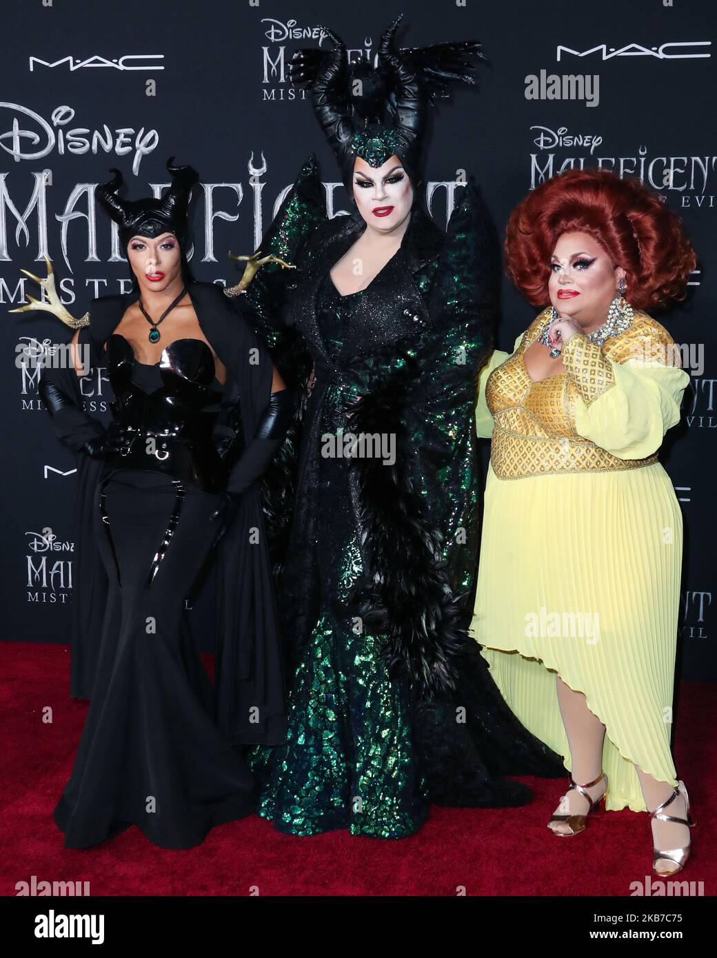 HOLLYWOOD, LOS ANGELES, CALIFORNIA, USA - SEPTEMBER 30: Shangela and Nina West, Ginger Minj arrive at the World Premiere Of Disney's 'Maleficent: Mistress Of Evil' held at the El Capitan Theatre on September 30, 2019 in Hollywood, Los Angeles, California, United States. (Photo by Xavier Collin/Image Press Agency/NurPhoto) Stock Photo