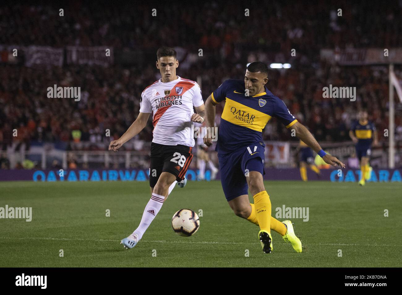 Wanchope Avila of Boca Juniors in action during the first leg match between River Plate and Boca Juniors as part of the semi-final of Copa CONMEBOL Libertadores 2019 at the Estadio Monumental Antonio Vespucio Liberti on October 1, 2019 in Buenos Aires, Argentina. (Photo by Matias Baglietto/NurPhoto) Stock Photo