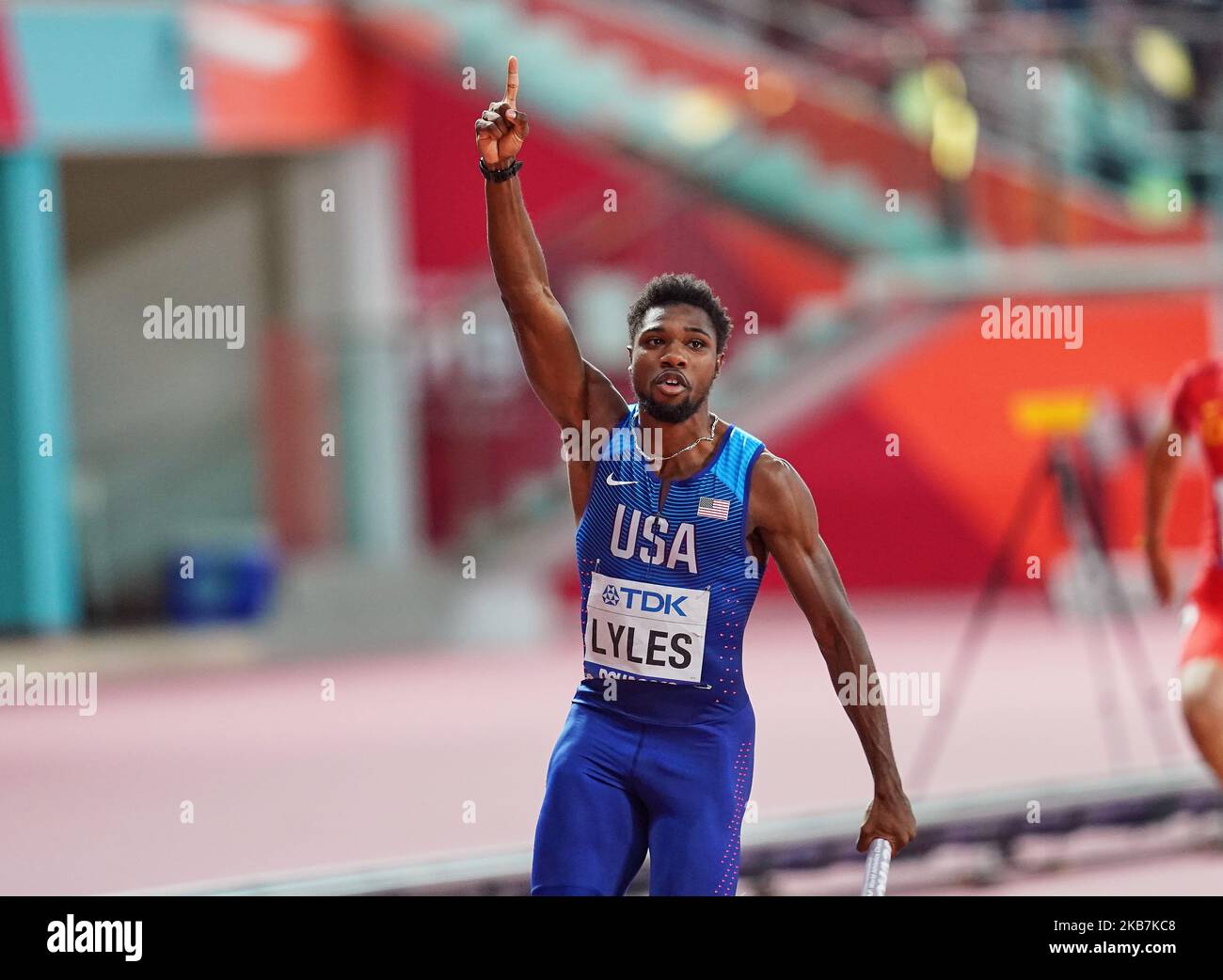 Noah Lyles of United States winning for the United States in 100 meter