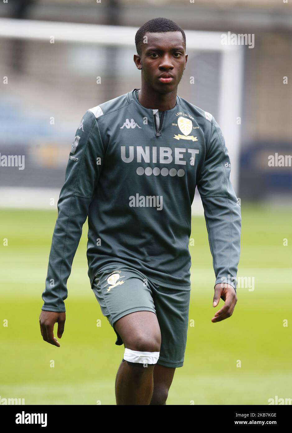 Eddie Nketiah of Leeds United during the pre-match warm-up during English Sky Bet Championship between Millwall and Leeds United at The Den , London, England on 05 October 2019 (Photo by Action Foto Sport/NurPhoto) Stock Photo