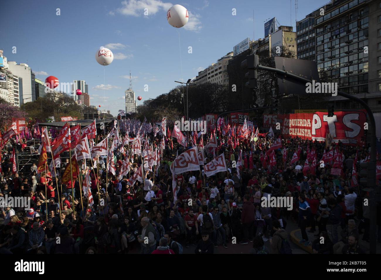 Campaign act towards the presidential elections of the Frente de Izquierda Unidad, one of the political forces competing in the 2019 Argentine presidential elections, on October 5, 2019 in Buenos Aires, Argentina. (Photo by Matias Baglietto/NurPhoto) Stock Photo