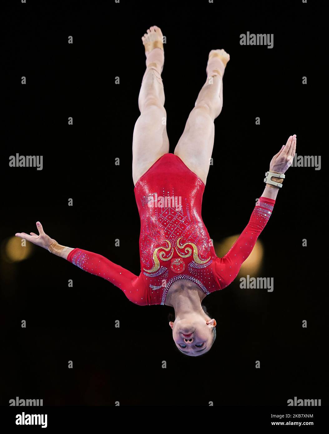 Yile Chen of China during uneven bars for women at the 49th FIG ...