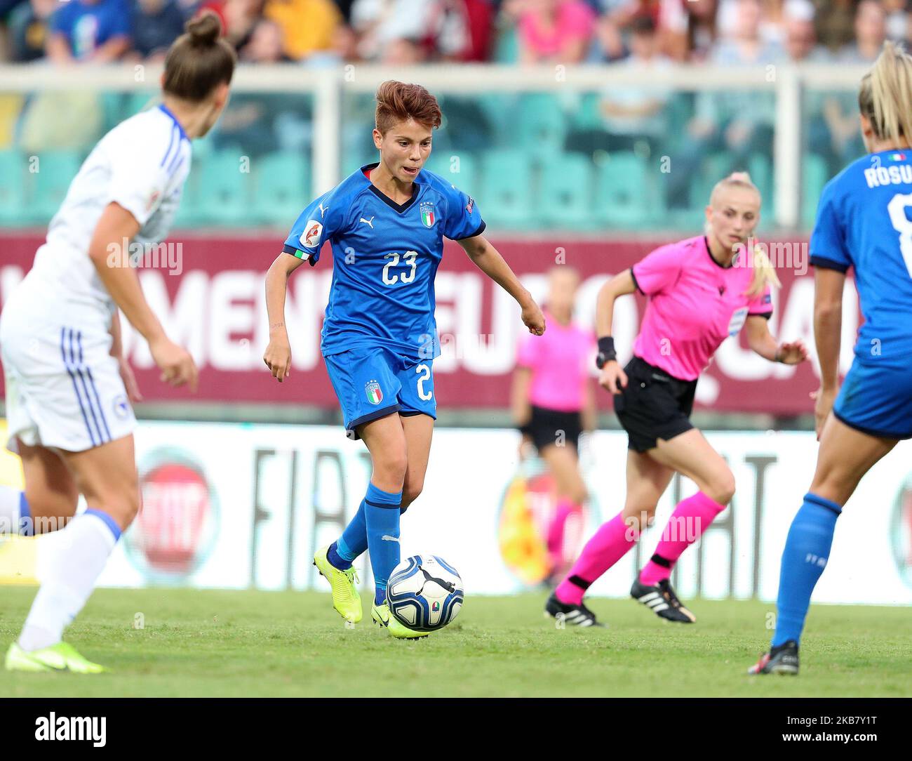 Manuela Giugliano of Italy during EURO 2021 Qualification Women's National Team match between Italy vs Bosnia and Herzegovina at Stadium ''Renzo Barbera'' in Palermo on october 8, 2019 (Photo by Gabriele Maricchiolo/NurPhoto) Stock Photo