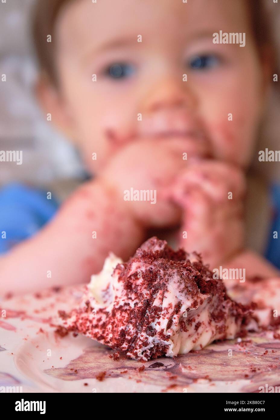 first birthday celebration and fist time eating cake for this little