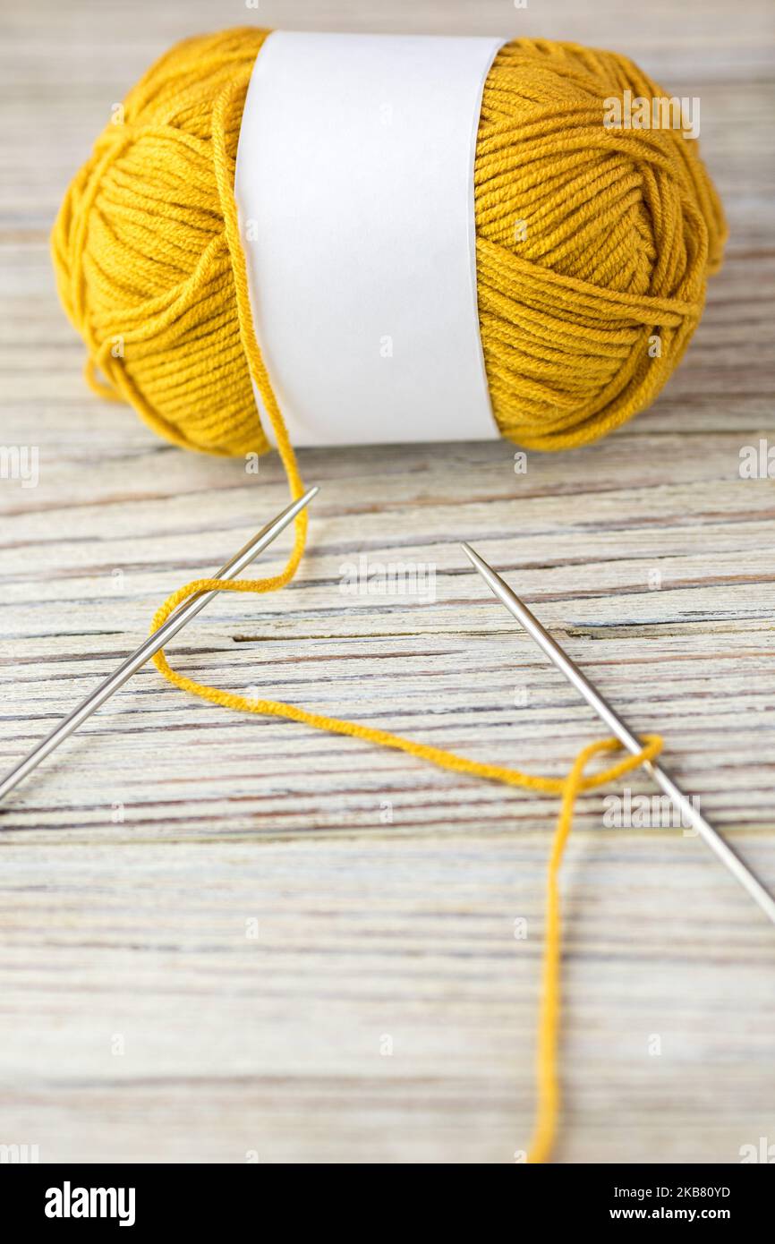From above closeup colorful soft yarn for knitting clothes Stock Photo -  Alamy