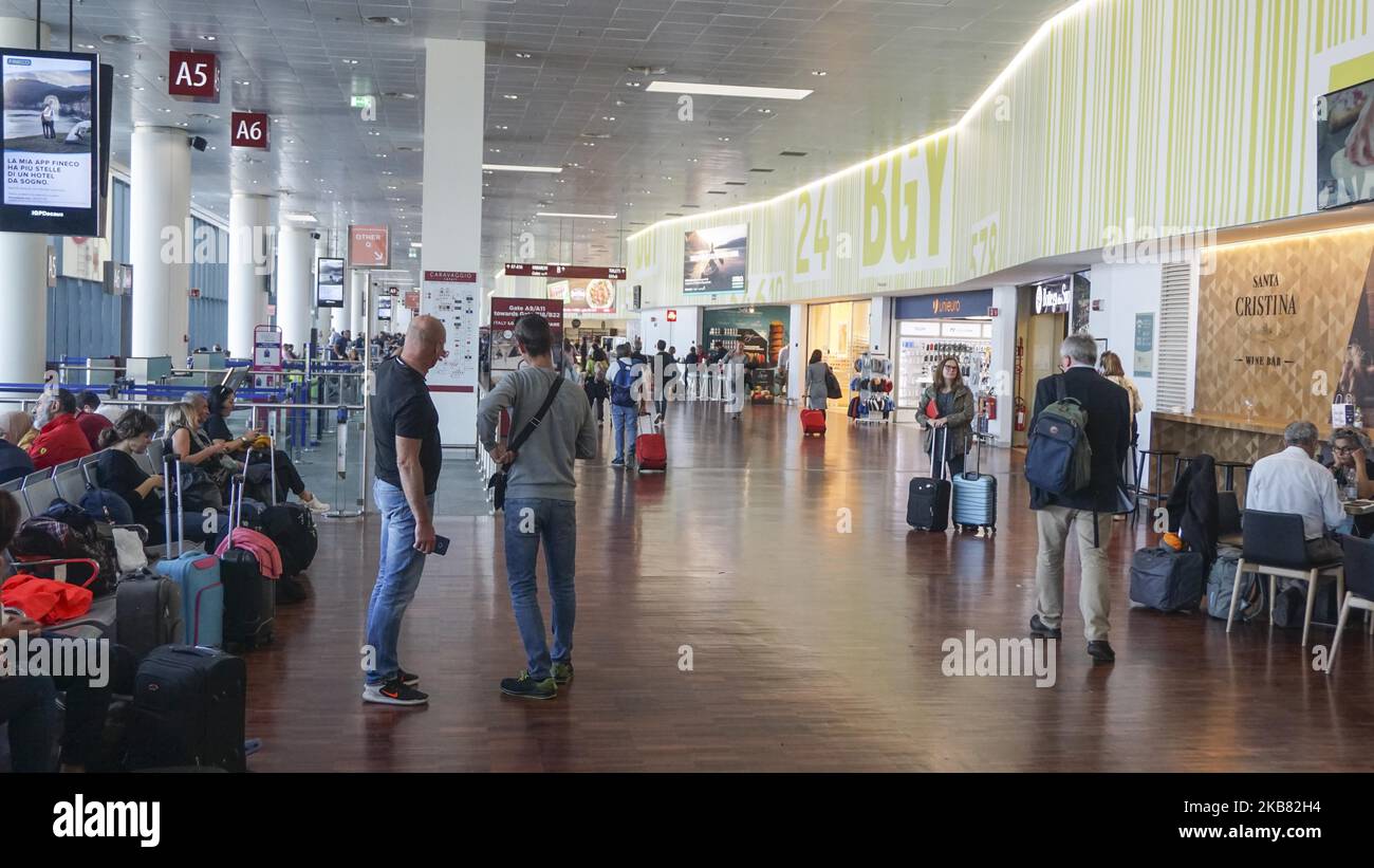 A general view at Milan Bergamo airport , in Milan , Italy , 10 October 2019. (Photo by Giannis Alexopoulos/NurPhoto) Stock Photo