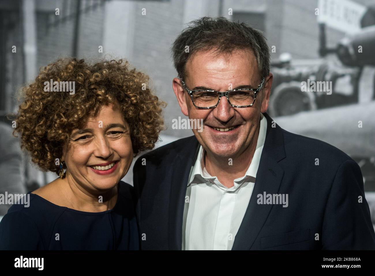 Laila Kalai-Kimelfeld and David Kimelfeld attend Opening ceremony of the 11th edition of the Lumiere festival in Lyon, France, on October 12, 2019. (Photo by Nicolas Liponne/NurPhoto) Stock Photo