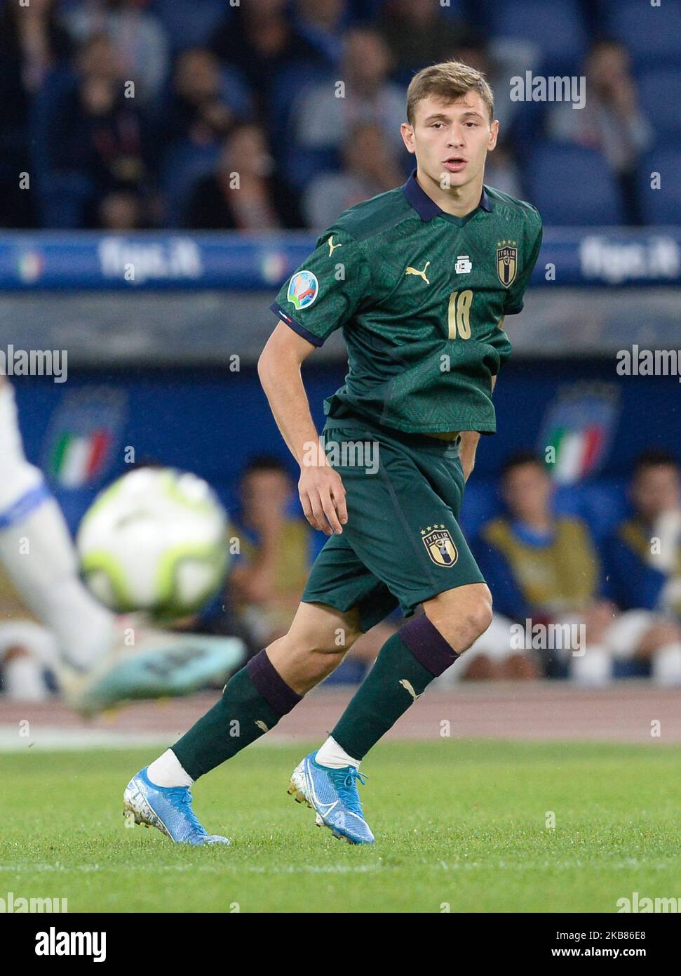 Nicolo' Barella during the UEFA Euro 2020 qualifier between Italy and Greece on October 12, 2019 in Rome, Italy. (Photo by Silvia Lore/NurPhoto) Stock Photo