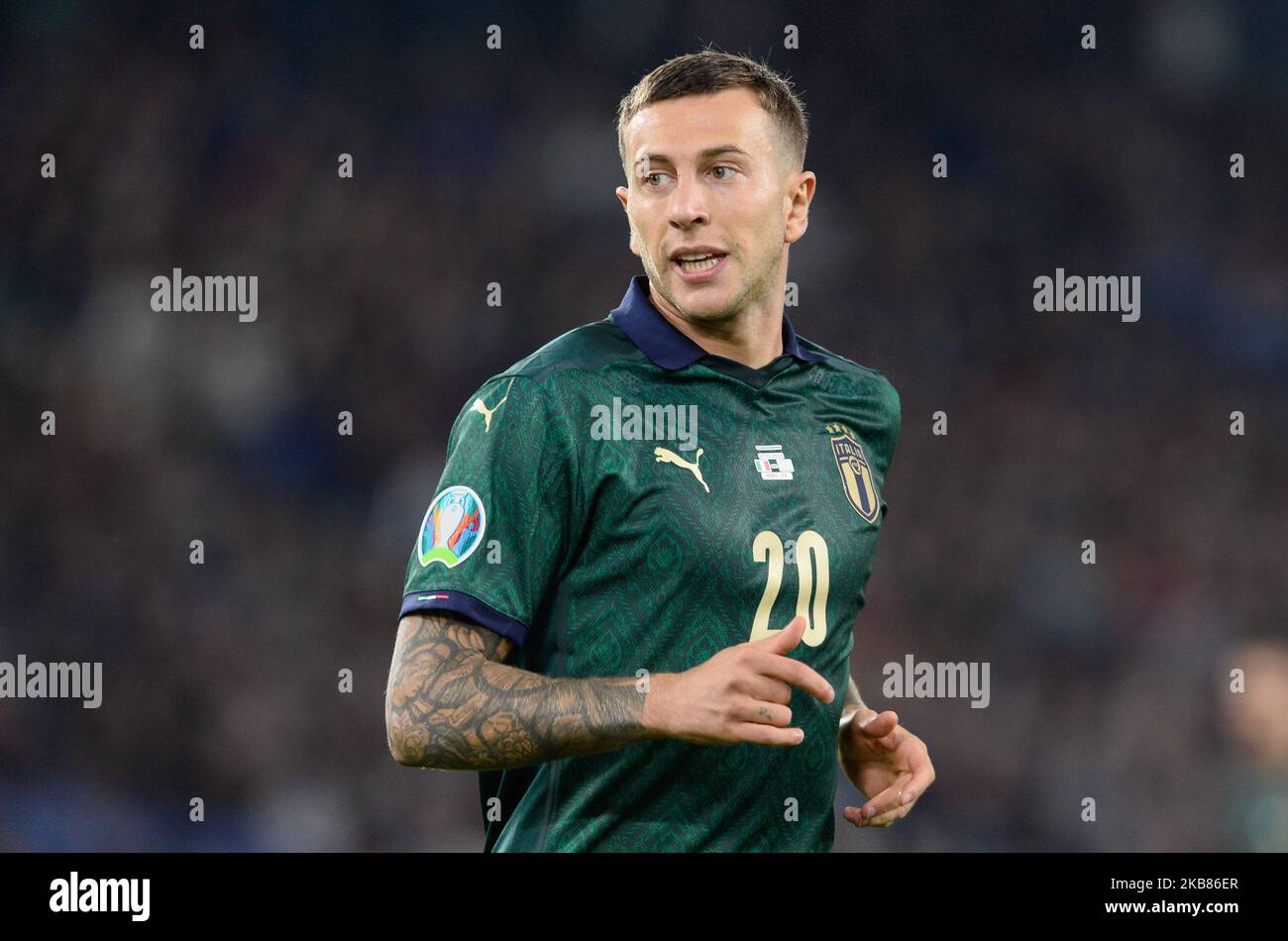 Federico Bernardeschi during the UEFA Euro 2020 qualifier between Italy and Greece on October 12, 2019 in Rome, Italy. (Photo by Silvia Lore/NurPhoto) Stock Photo