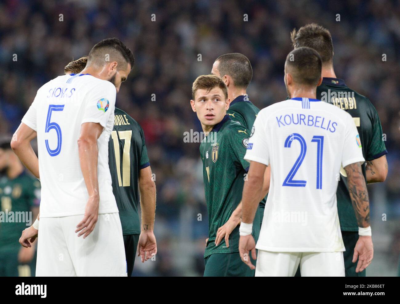 Nicolo' Barella during the UEFA Euro 2020 qualifier between Italy and ...