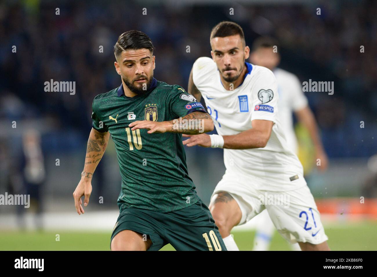 Lorenzo Insigne during the UEFA Euro 2020 qualifier between Italy and Greece on October 12, 2019 in Rome, Italy. (Photo by Silvia Lore/NurPhoto) Stock Photo